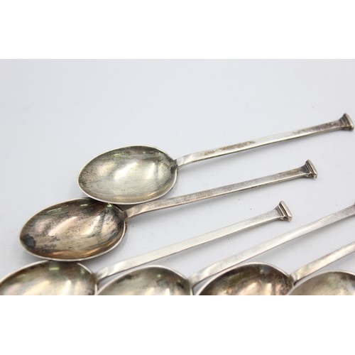 501 - 6 x Vintage Hallmarked 1927 Sheffield STERLING SILVER Seal Top Teaspoons (40g)