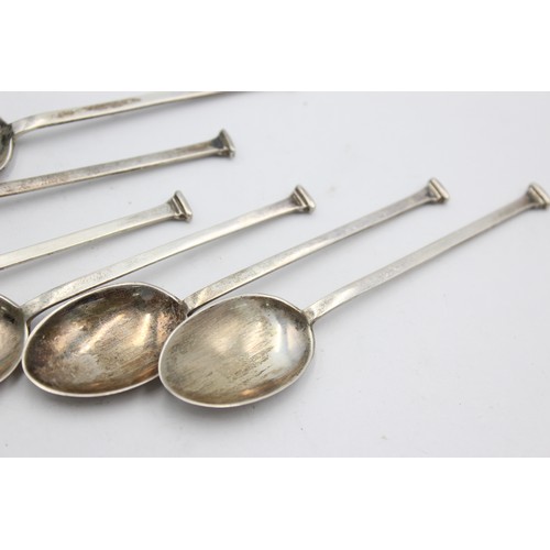 501 - 6 x Vintage Hallmarked 1927 Sheffield STERLING SILVER Seal Top Teaspoons (40g)