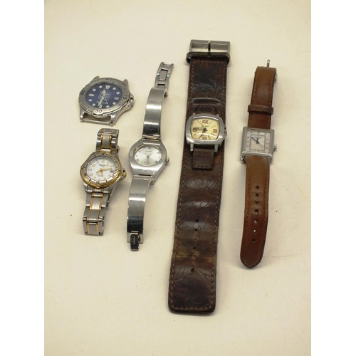 395 - 4x ASSORTED WATCHES TO INCLUDE ROTARY, SEKONDA, FAT FACE AND FOSSIL PLUS A CITIZEN ENGLAND FOOTBALL ... 