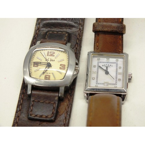 395 - 4x ASSORTED WATCHES TO INCLUDE ROTARY, SEKONDA, FAT FACE AND FOSSIL PLUS A CITIZEN ENGLAND FOOTBALL ... 