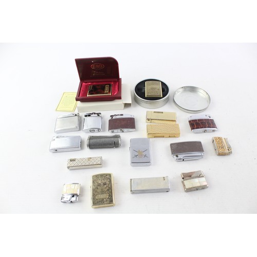 505 - 18 x Assorted Vintage BRANDED Cigarette LIGHTERS Inc Boxed, Mosda, Kingsway, GBD