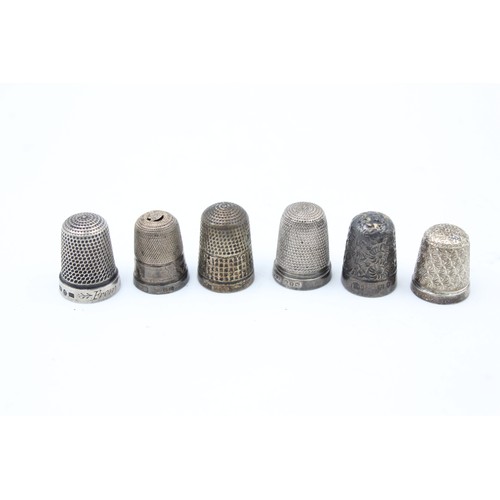 509 - 6 x Antique / Vintage .925 STERLING SILVER Thimbles Charles Honer Etc (26g)