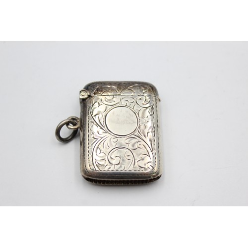 515 - Antique Hallmarked 1913 Birmingham STERLING SILVER Vesta / Match Case (21g)