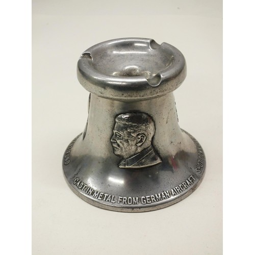 372 - RAF BENEVOLENT FUND CAST METAL ASHTRAY FROM GERMAN AIRCRAFT SHOT DOWN OVER BRITAIN 1939-1945 - HEIGH... 