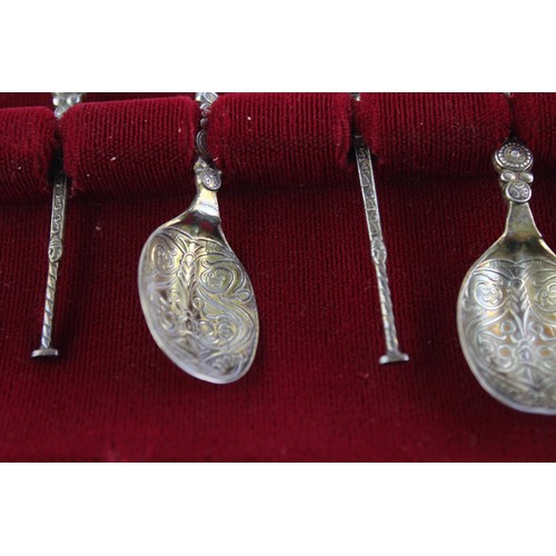 519 - 6 x Vintage Hallmarked 1977 Sheffield STERLING SILVER Teaspoons Cased (57g)