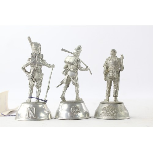 543 - 3 x Buckingham Pewter Inc Sgt P. Reddick, 1809 French Grenadier Etc