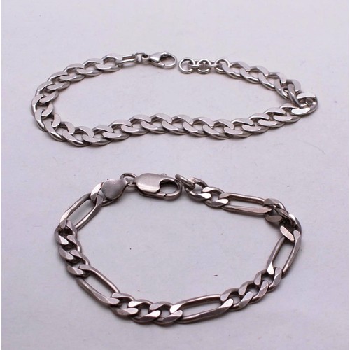 299 - TWO 925 SILVER CURB LINK BRACELETS TOTAL WEIGHT- 25.6G