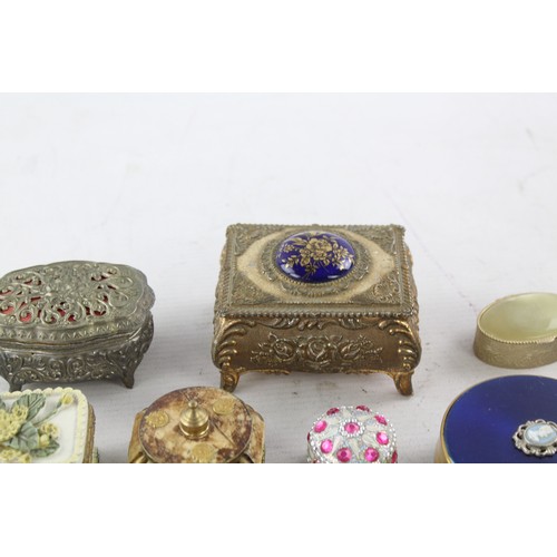 551 - 20 x Vintage Decorative TRINKET / PILL Boxes Inc Porcelain, Shell Etc