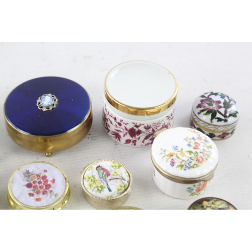 553 - 20 x Vintage Decorative TRINKET / PILL Boxes Inc Brass, Cloisonne, Glass Etc