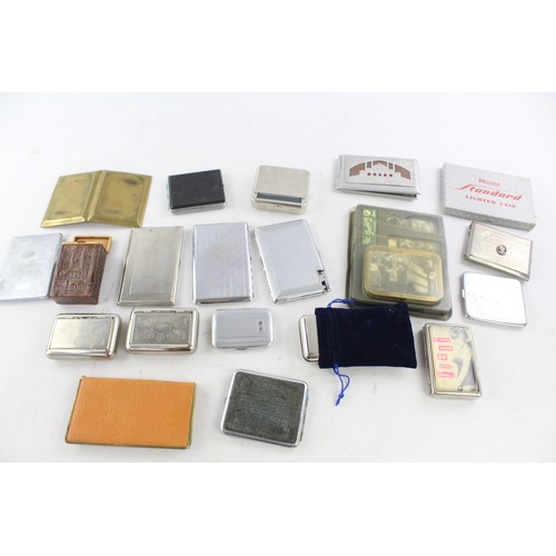 559 - 20 x Assorted Vintage TOBACCIANA Cigarette Cases Inc Plate, Souvenir, Leather