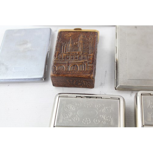 559 - 20 x Assorted Vintage TOBACCIANA Cigarette Cases Inc Plate, Souvenir, Leather