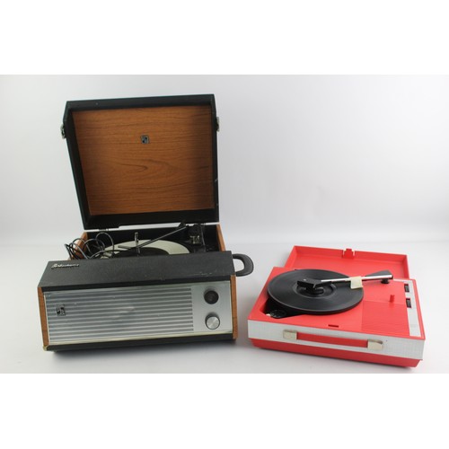 574 - 2 x Vintage Record Players Inc Portadyne, Fidelity Etc