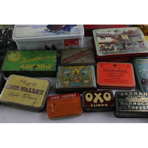 575 - 30 x Assorted Vintage Advertising Tins Inc Huntley & Palmers, Parkinson Etc