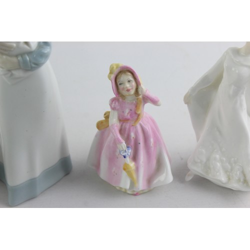 602 - 5 x Royal Doulton / Nao / Coalport Figures Inc Babie, Wisdom, The Goose Girl Etc