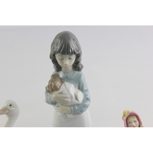 602 - 5 x Royal Doulton / Nao / Coalport Figures Inc Babie, Wisdom, The Goose Girl Etc