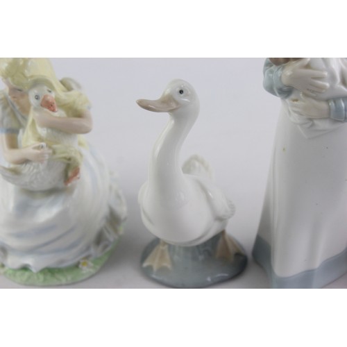 602 - 5 x Royal Doulton / Nao / Coalport Figures Inc Babie, Wisdom, The Goose Girl Etc