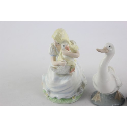 602 - 5 x Royal Doulton / Nao / Coalport Figures Inc Babie, Wisdom, The Goose Girl Etc