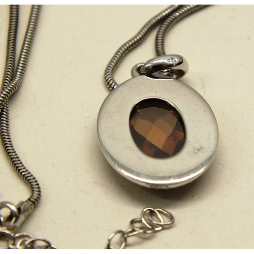 246 - TWO 925 SILVER NECKLACES INCLUDES TIGER EYE