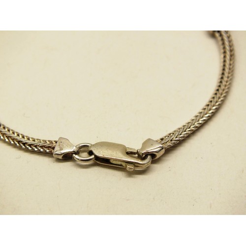 262 - STERLING SILVER SNAKE CHAIN CHARM BRACELET