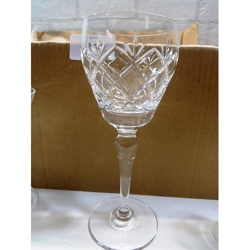 165 - QUALITY CRYSTAL CUT GLASSES INCLUDES WINE AND SHERRY