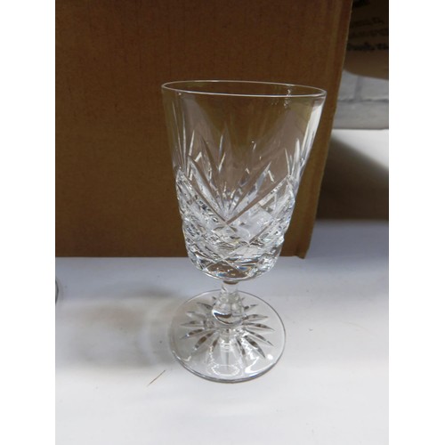 165 - QUALITY CRYSTAL CUT GLASSES INCLUDES WINE AND SHERRY