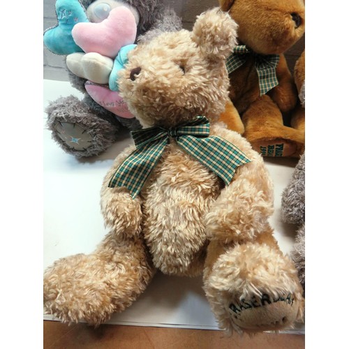 155 - BOX OF TEDDIES INCLUDING FRASER BEARS