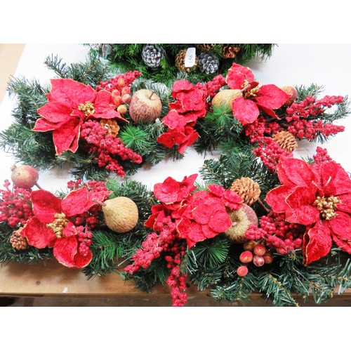 156 - LARGE CHRISTMAS WREATH AND TWO LARGE DOOR HANGINGS