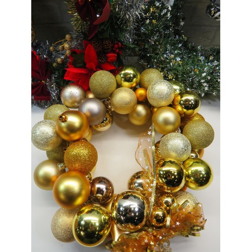 159 - THREE MEDIUM CHRISTMAS WREATHS