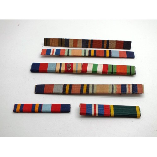 272 - MOUNTED WW2 MEDAL GROUP AND RIBBON BARS INCLUDING AFRICA STAR ETC