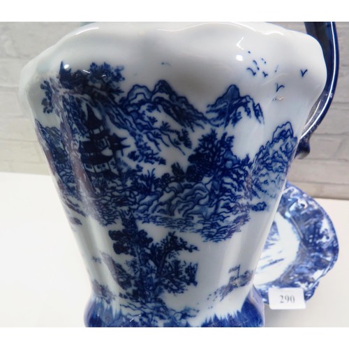 290 - VICTORIA WARE BLUE AND WHITE WASH BOWL AND JUG