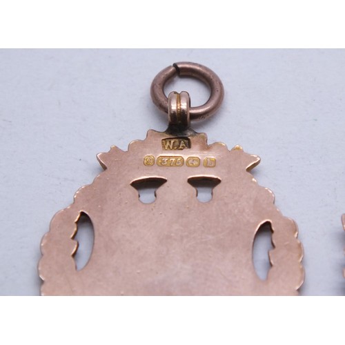 2 - TWO ANTIQUE 9ct GOLD FOBS