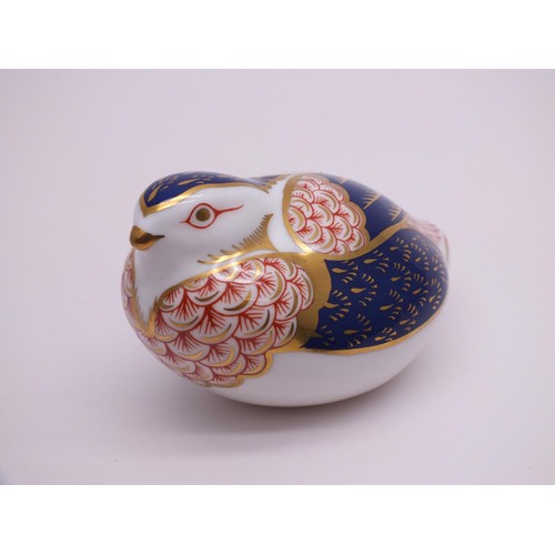 329 - ROYAL CROWN DERBY QUAIL WITH SILVER STOPPER