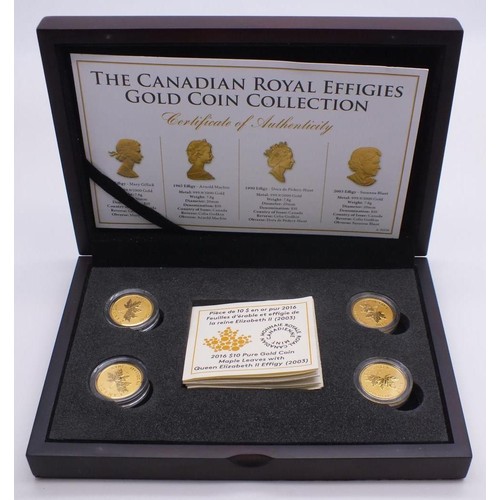 300B - THE CANADIAN ROYAL EFFIGIES PURE GOLD PROOF UNC  COIN COLLECTION
4 PURE GOLD COIN SET 99.99% GOLD 7.... 