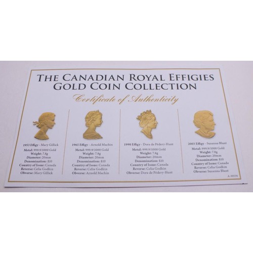300B - THE CANADIAN ROYAL EFFIGIES PURE GOLD PROOF UNC  COIN COLLECTION
4 PURE GOLD COIN SET 99.99% GOLD 7.... 