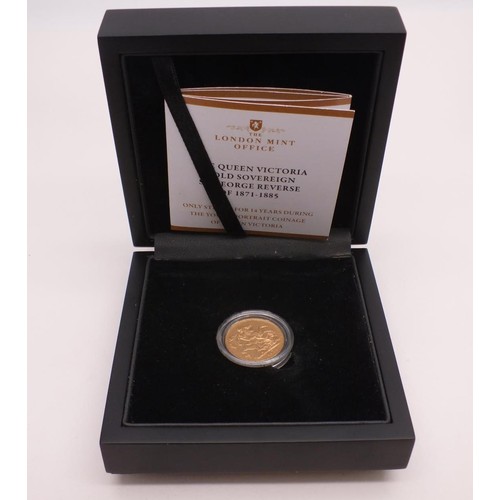 300F - THE LONDON MINT OFFICE 
THE QUEEN VICTORIA GOLD SOVEREIGN ST GEORGE  REVERSE OF 1871-1885 
DATE 1872... 