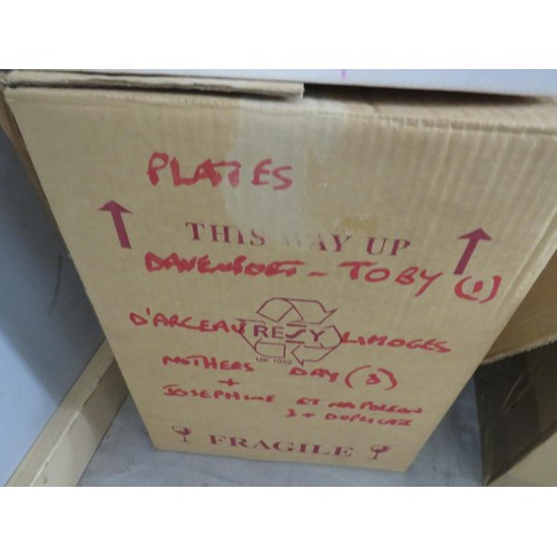 107 - FOUR BOXES OF PLATES