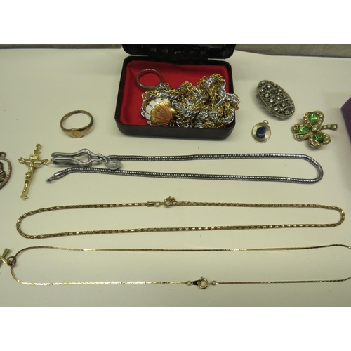 226 - COLLECTION OF COSTUME JEWELLERY INCLUDES CLOISONNE EARRINGS, BUCKINGHAM BOXED OWL BROOCH Etc