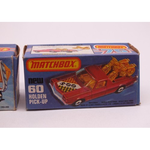 273 - 3 x ORIGINAL 1970'S BOXED MATCHBOX- 60 HOLDEN PICK-UP, 37 SKIP TRUCK & 48 JACKLIFT
