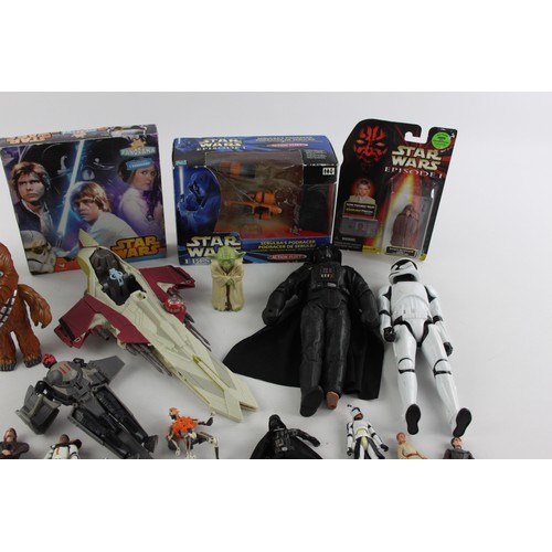 406 - Job Lot Assorted Vintage STAR WARS Toys Inc. Captain Rex, Imperial AT-ST Etc