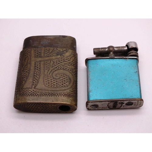 44 - VINTAGE LIFT ARM LIGHTER & TRENCH ART LIGHTER FOR REPAIR