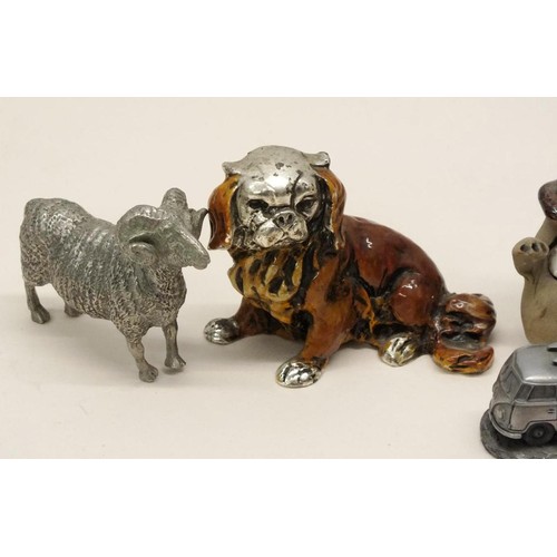 206 - COLLECTABLES INCLUDES WHITE METAL ANIMALS, BUMPER CAR etc