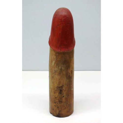 208 - STAR OF THE AUCTION...NOVELTY HAND CARVED WOODEN PHALLIC SYMBOL 12