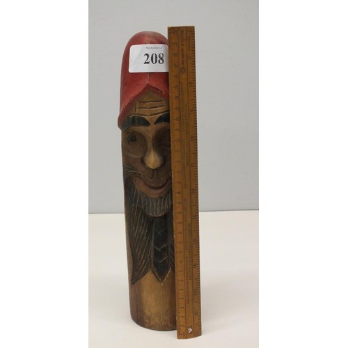 208 - STAR OF THE AUCTION...NOVELTY HAND CARVED WOODEN PHALLIC SYMBOL 12