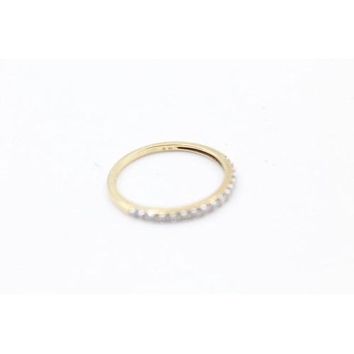 242 - 9ct gold diamond half eternity ring (1.3g) size S