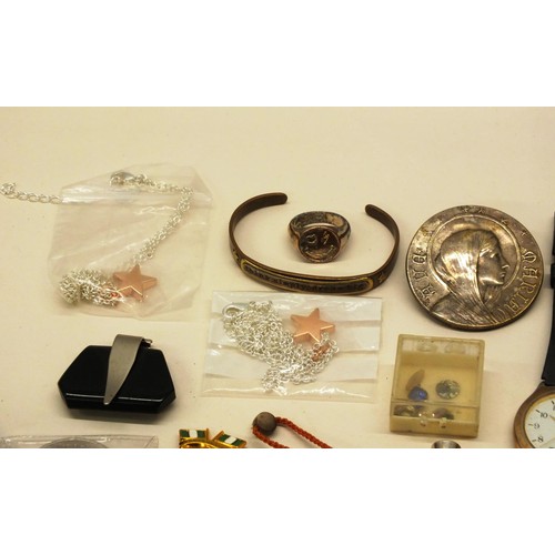 212 - MISC COLLECTABLES INCLUDES JEWELLERY, COINS, WATCH ETC