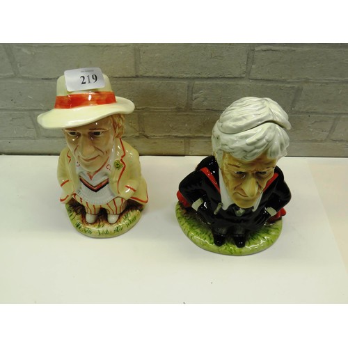 219 - 2 DOCTOR WHO LTD EDITION CERAMICS - PETER DAVISON No 408 & JON PERTWEE No 406 BY BOVEY POTTERY