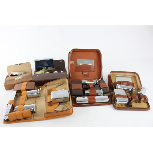 401 - 6 x Assorted Vintage GENTS GROOMING Travel Cases & Razors Inc Dry Razors, Etc