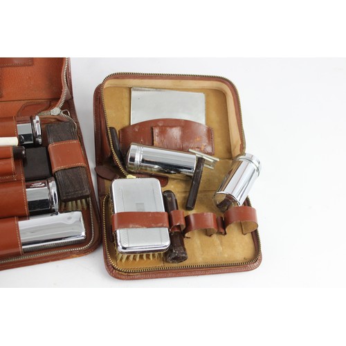 401 - 6 x Assorted Vintage GENTS GROOMING Travel Cases & Razors Inc Dry Razors, Etc