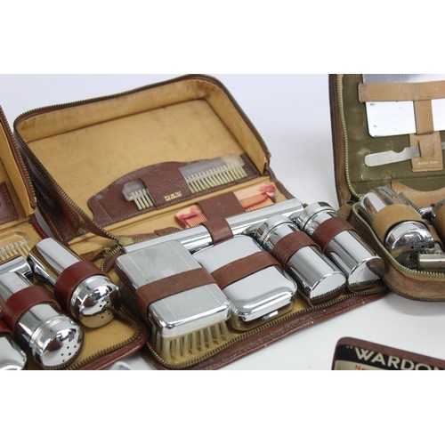 406 - 6 x Assorted Vintage GENTS GROOMING Travel Cases & Razors Inc Dry Razors Etc