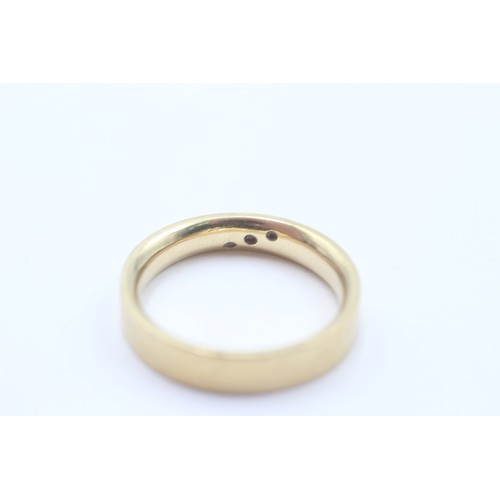 456 - 9ct gold diamond flush set ring (6.6g) SIZE U